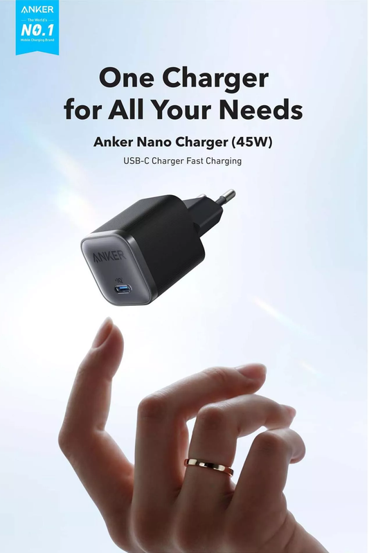 Ładowarka sieciowa Anker Nano, 45W, 3A, 1 x USB-C, Czarny A2692L11