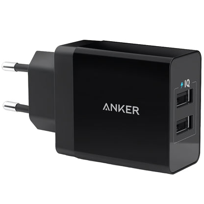 Ładowarka sieciowa Anker PowerPort, 24 W, 2,4 A, 2 x USB-A, czarna A2021L11 