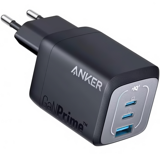 Ładowarka sieciowa Anker Prime, 67W, 5A, 1 x USB-A - 2 x USB-C, Czarny, Odnowiona A2669313