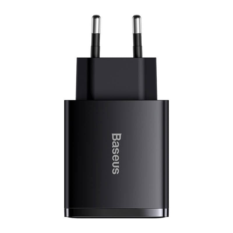 Baseus Kompaktowa ładowarka sieciowa, 30W, 3A, 1 x USB-C - 2 x USB-A, czarna CCXJ-E01