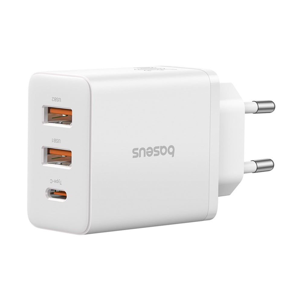 Baseus Cube Network Charger, 30W, 3A, 2 x USB-A - 1 x USB-C, White P10111402213-00