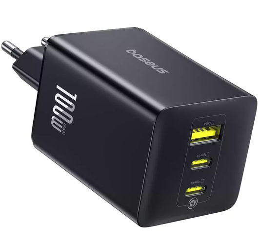 Ładowarka sieciowa Baseus EnerFill FE11, 100W, 5A, 1 x USB-A - 2 x USB-C, Szara P10182102123