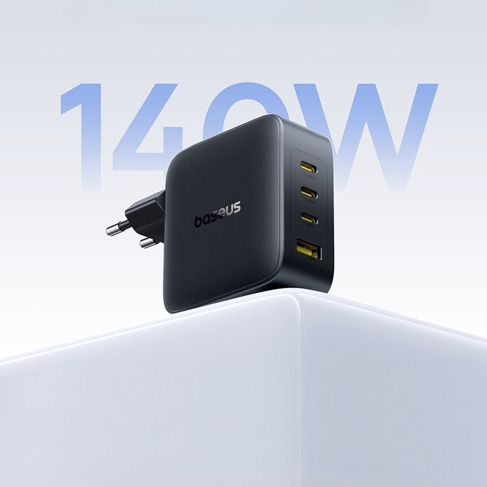 Ładowarka sieciowa Baseus EnerFill FH11, 140W, 5A, 1 x USB-A - 3 x USB-C, Czarny E0121J00