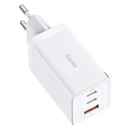 Ładowarka sieciowa Baseus GaN5 Pro, 65W, 3.25A, 1 x USB-A - 2 x USB-C, Biała CCGP120202