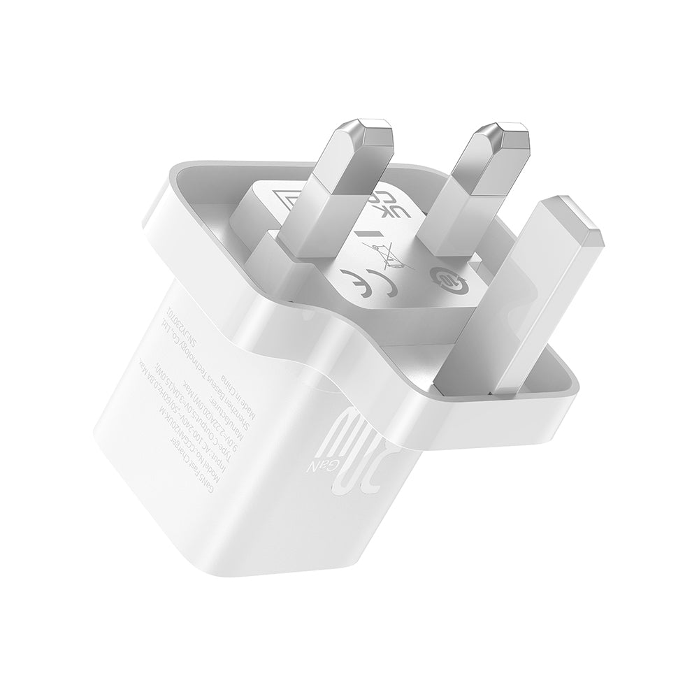 Ładowarka sieciowa Baseus GaN5 UK, 30W, 3A, 1 x USB-C, Biała P10110906213-00