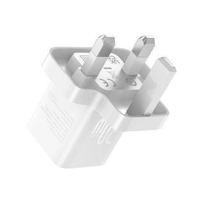 Ładowarka sieciowa Baseus GaN5 UK, 30W, 3A, 1 x USB-C, Biała P10110906213-00