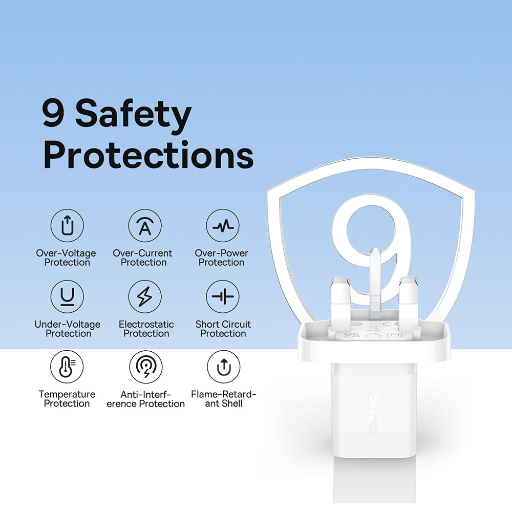 Ładowarka sieciowa Baseus GaN5 UK, 30W, 3A, 1 x USB-C, Biała P10110906213-00