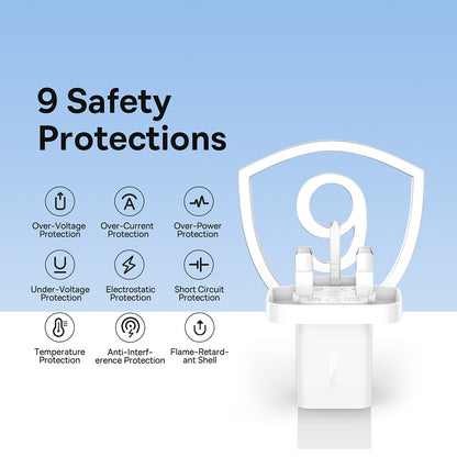 Ładowarka sieciowa Baseus GaN5 UK, 30W, 3A, 1 x USB-C, Biała P10110906213-00