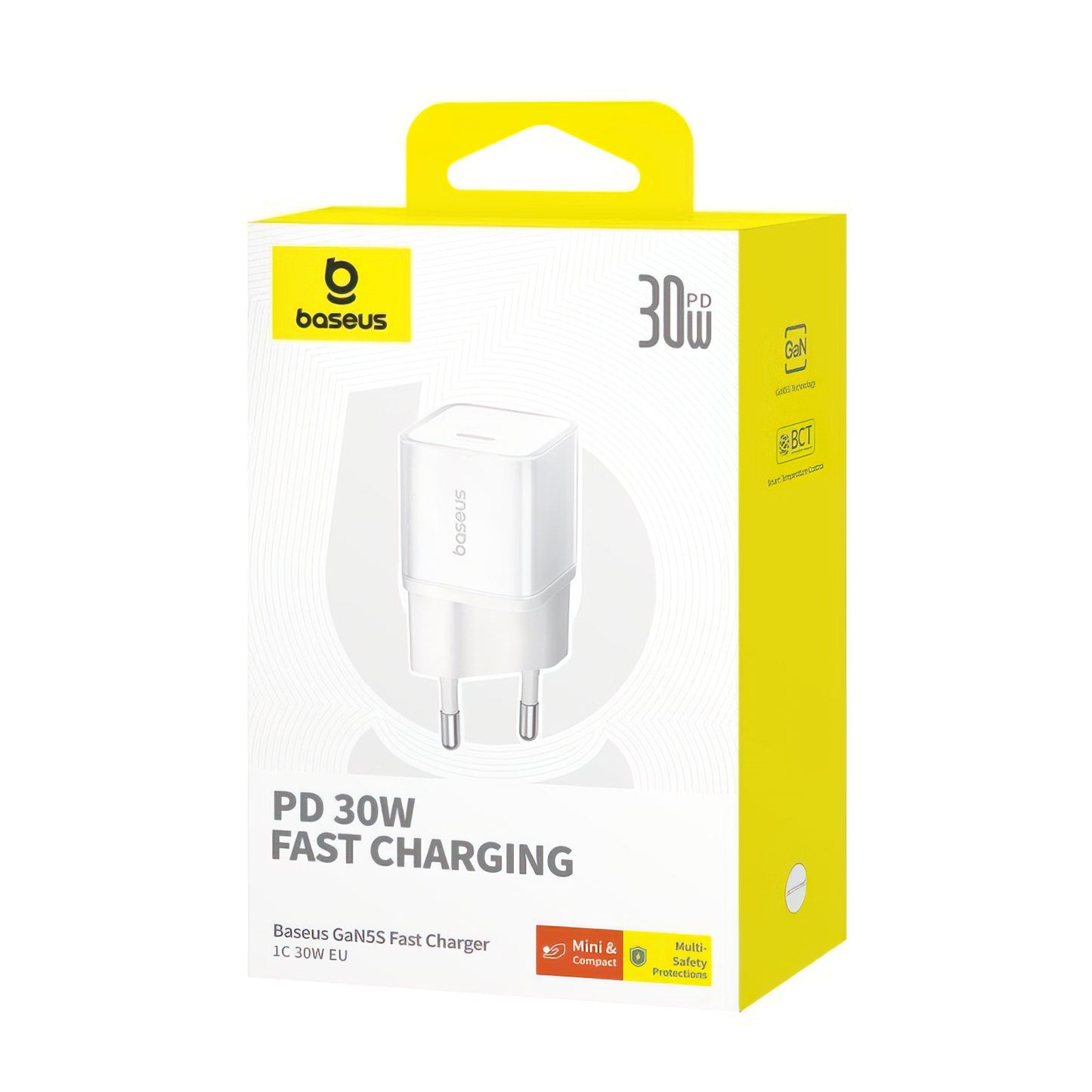 Ładowarka sieciowa Baseus GaN5S, 30W, 3A, 1 x USB-C, Biała P10162504213-00