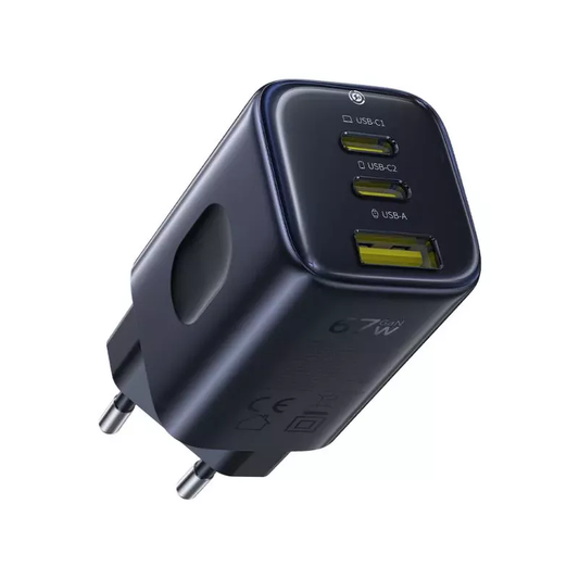 Ładowarka sieciowa Baseus PicoGo AE11, 67W, 1 x USB-A - 2 x USB-C, Czarny E0121200