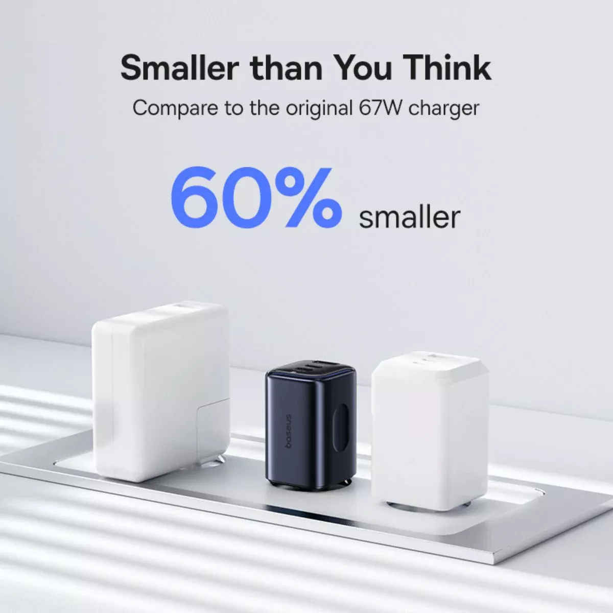 Ładowarka sieciowa Baseus PicoGo AE11, 67W, 1 x USB-A - 2 x USB-C, Czarny E0121200