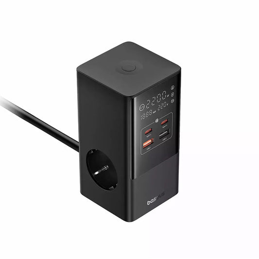 Ładowarka sieciowa Baseus PowerCombo, 35W, 5A, 2 x USB-A - 2 x USB-C - 3 x Schuko, Czarny, Ponownie zapakowany E00023606113-00