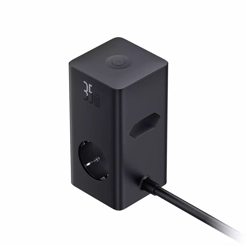 Ładowarka sieciowa Baseus PowerCombo, 35W, 5A, 2 x USB-A - 2 x USB-C - 3 x Schuko, Czarny, Ponownie zapakowany E00023606113-00