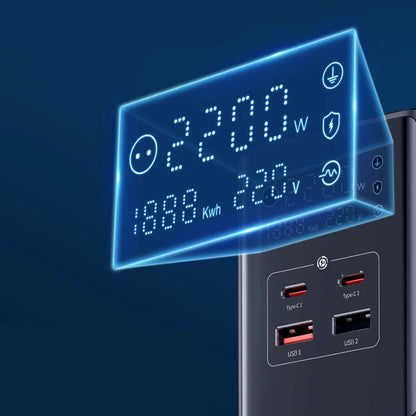 Ładowarka sieciowa Baseus PowerCombo, 35W, 5A, 2 x USB-A - 2 x USB-C - 3 x Schuko, Czarny, Ponownie zapakowany E00023606113-00