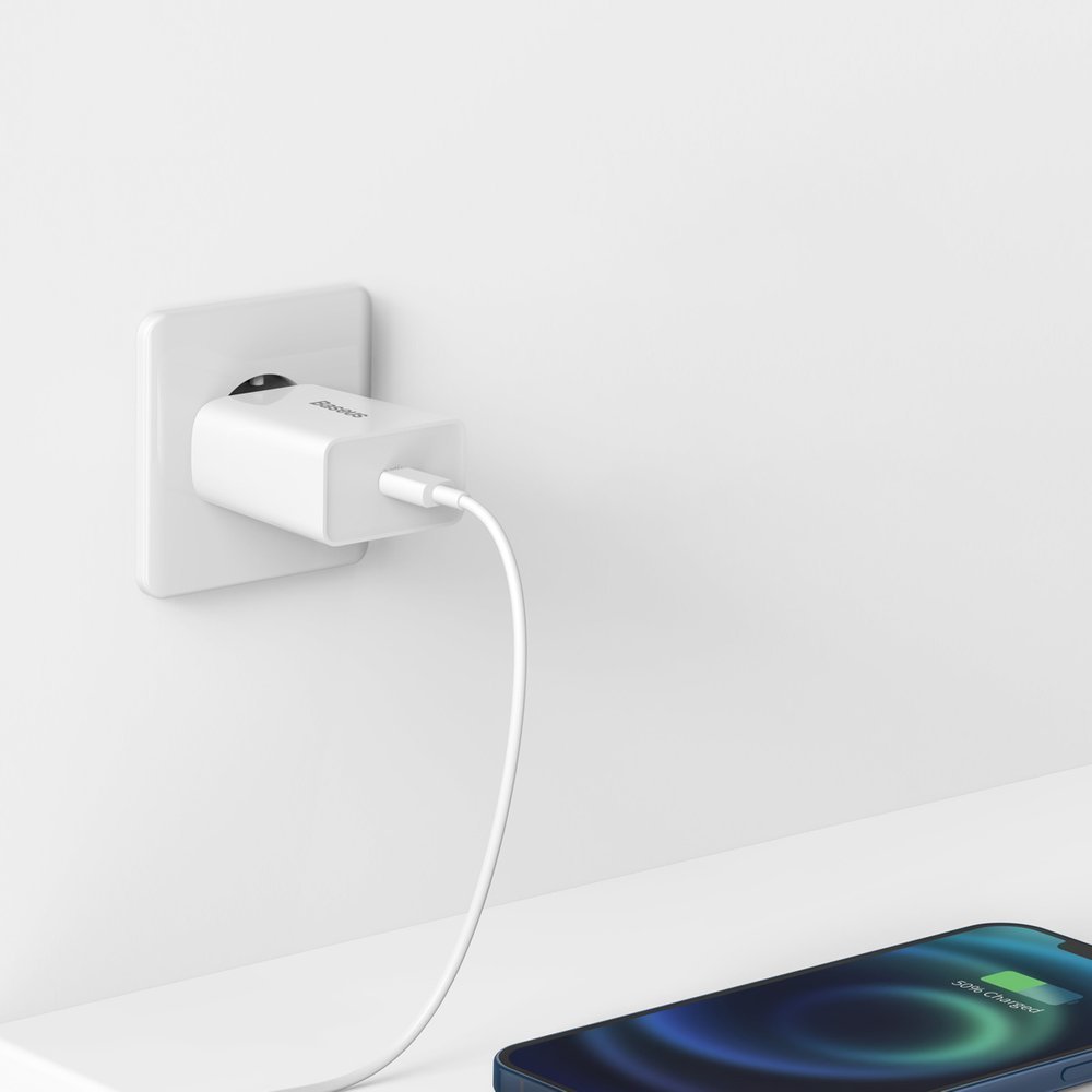 Baseus Speed Mini Network Charger, 20W, 3A, 1 x USB-C, White CCFS-SN02