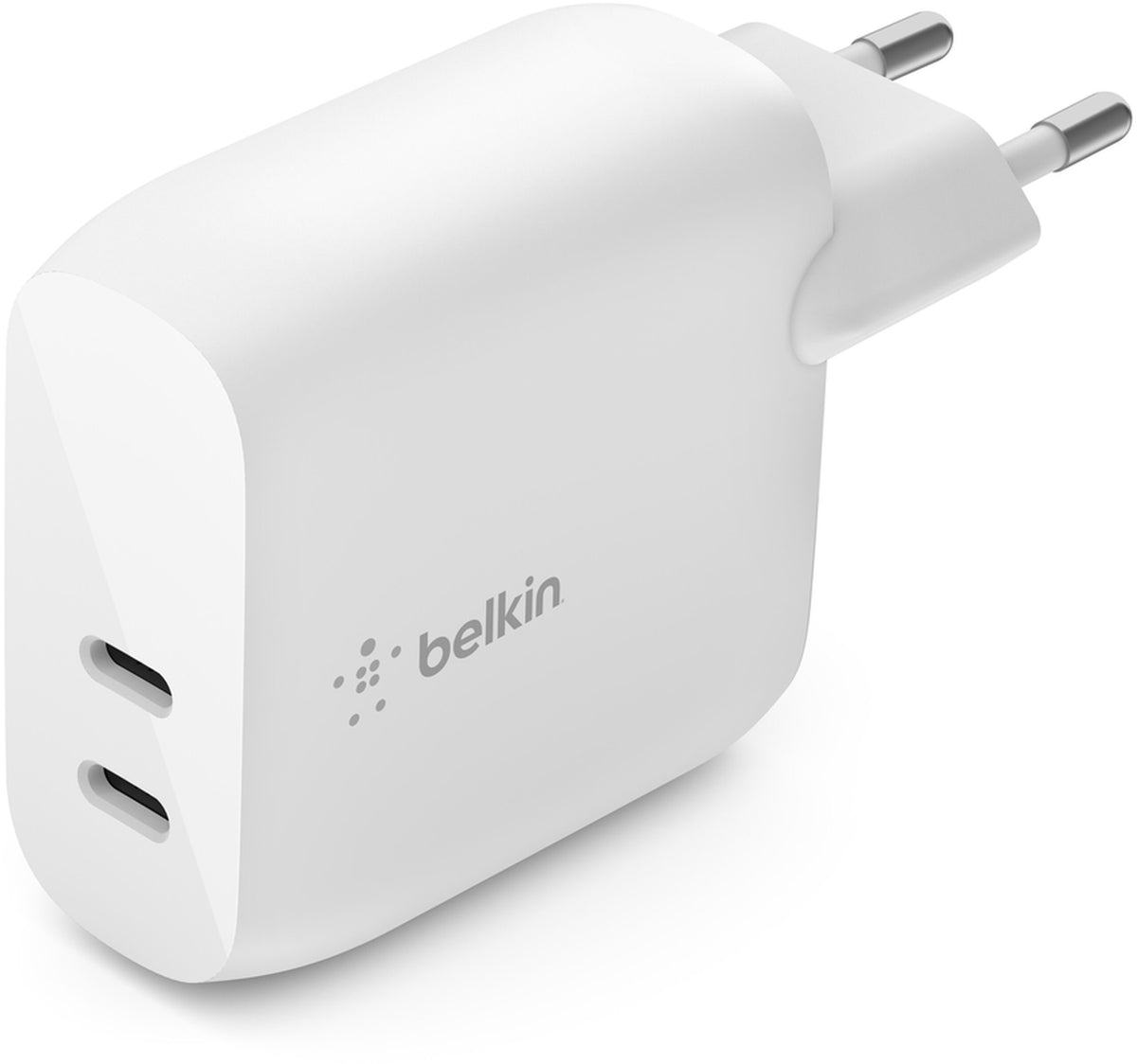 Ładowarka sieciowa Belkin BoostCharge Dual, 40W, 3A, 2 x USB-C, Biała WCB006vfWH