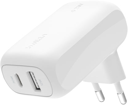 Ładowarka sieciowa Belkin BoostCharge Dual, 42W, 3A, 1 x USB-A - 1 x USB-C, Biała WCB009vfWH