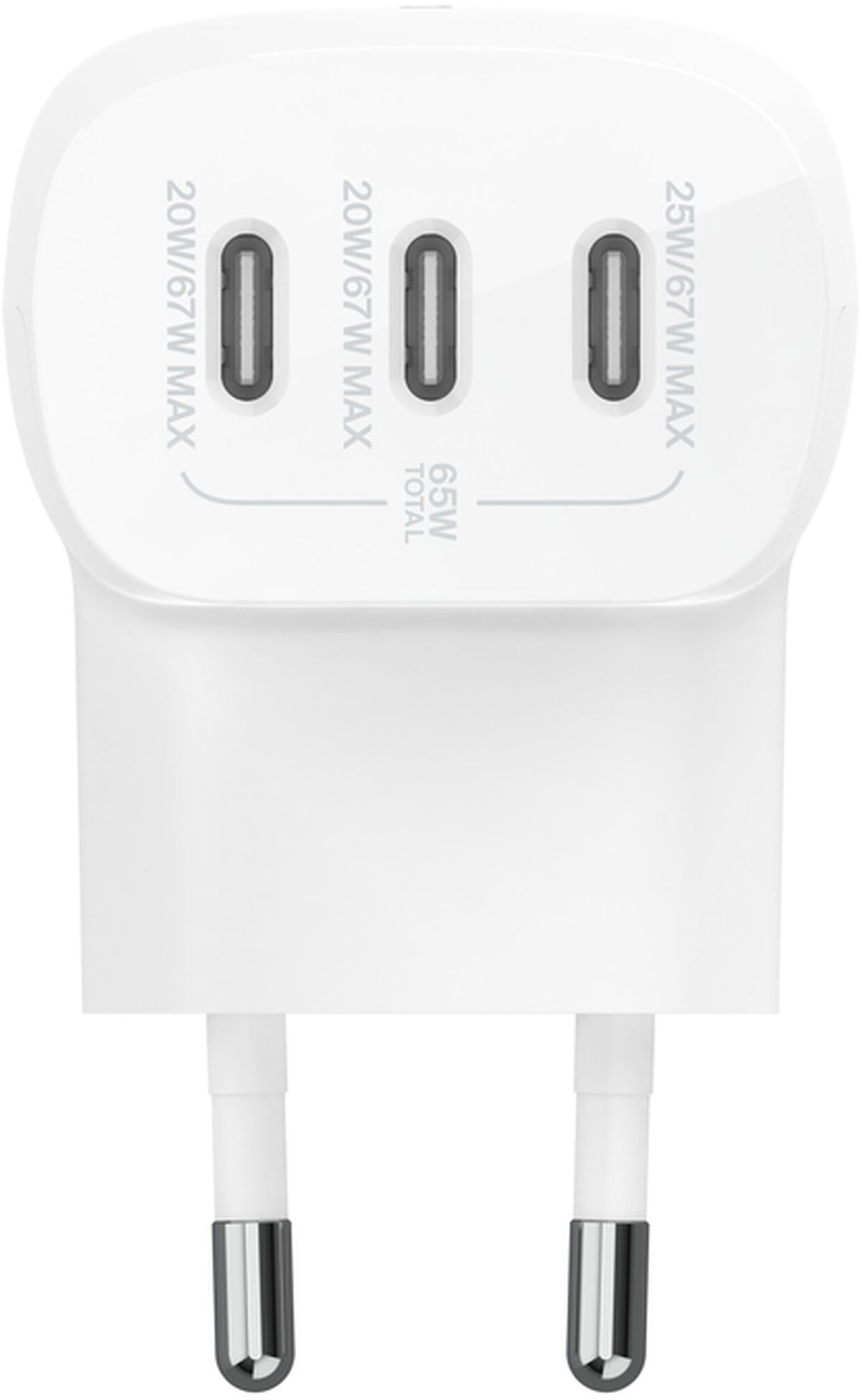 Ładowarka sieciowa Belkin BoostCharge, 67W, 3A, 3 x USB-C, Biała WCC002vfWH