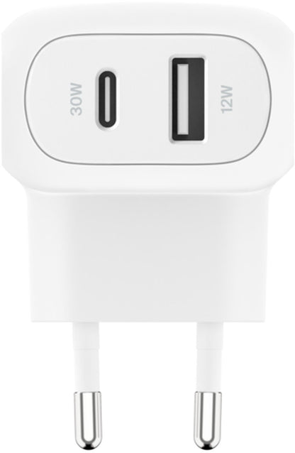 Ładowarka sieciowa Belkin BoostCharge Dual, 42W, 3A, 1 x USB-A - 1 x USB-C, Biała WCB009vfWH