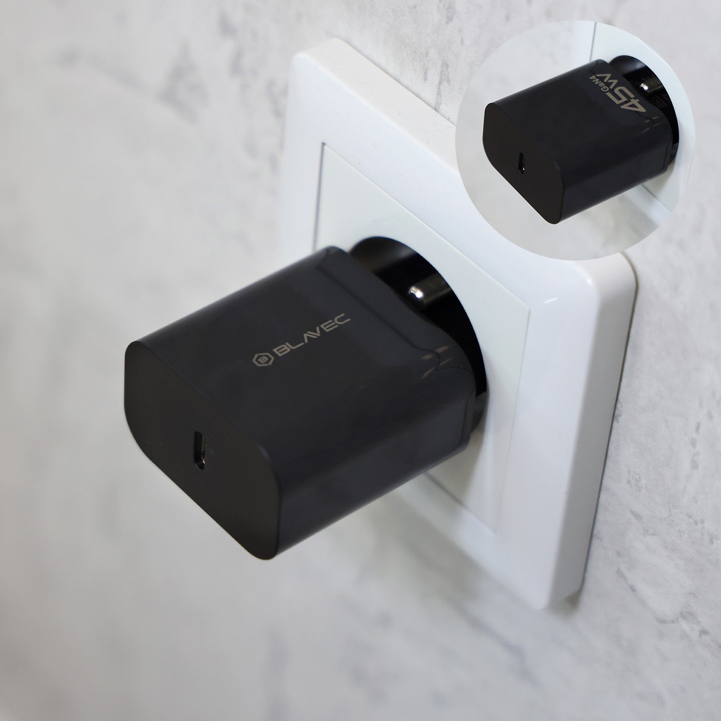 Ładowarka sieciowa Blavec BC-7, 45W, 3A, 1 x USB-C, Czarny