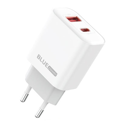 Ładowarka sieciowa Blue Power BPCE12, 20W, 3A, 1 x USB-A - 1 x USB-C, biała 