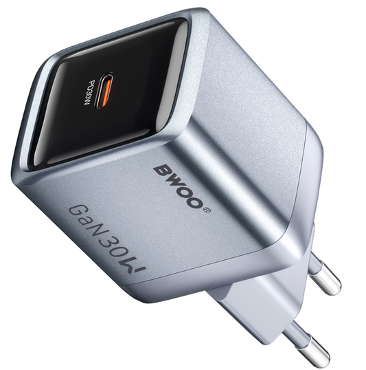 Ładowarka sieciowa BWOO BO-CDA236, 30W, 3A, 1 x USB-C, Szara