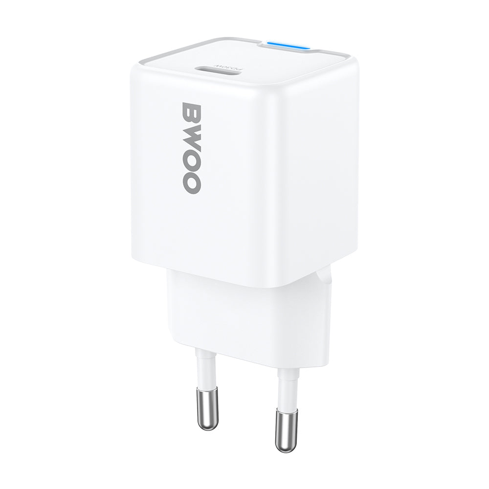 Ładowarka sieciowa BWOO CDA211, 30W, 3A, 1 x USB-C, Biała