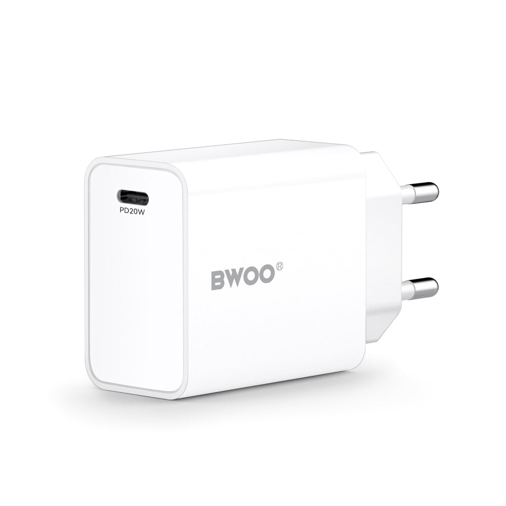Ładowarka sieciowa BWOO CDA226, 20W, 3A, 1 x USB-C, Biała