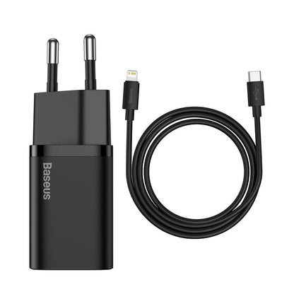 Ładowarka sieciowa Baseus Super Si z kablem Lightning, 20 W, 3 A, 1 x USB-C, czarna TZCCCSUP-B01