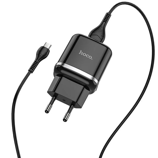 Ładowarka sieciowa z kablem microUSB HOCO N3, 18W, 3A, 1 x USB-A, czarna