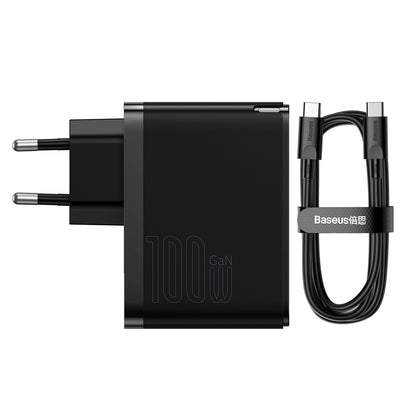 Ładowarka sieciowa z kablem USB-C Baseus GaN5 Pro, 100W, 3A, 1 x USB-A - 1 x USB-C, Czarny CCGP090201