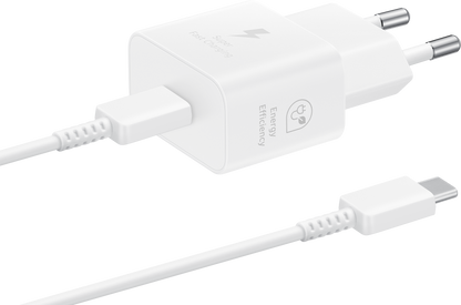 Ładowarka sieciowa Samsung z kablem USB-C, 25 W, 3 A, 1 x USB-C, biała EP-T2510XWEGEU 