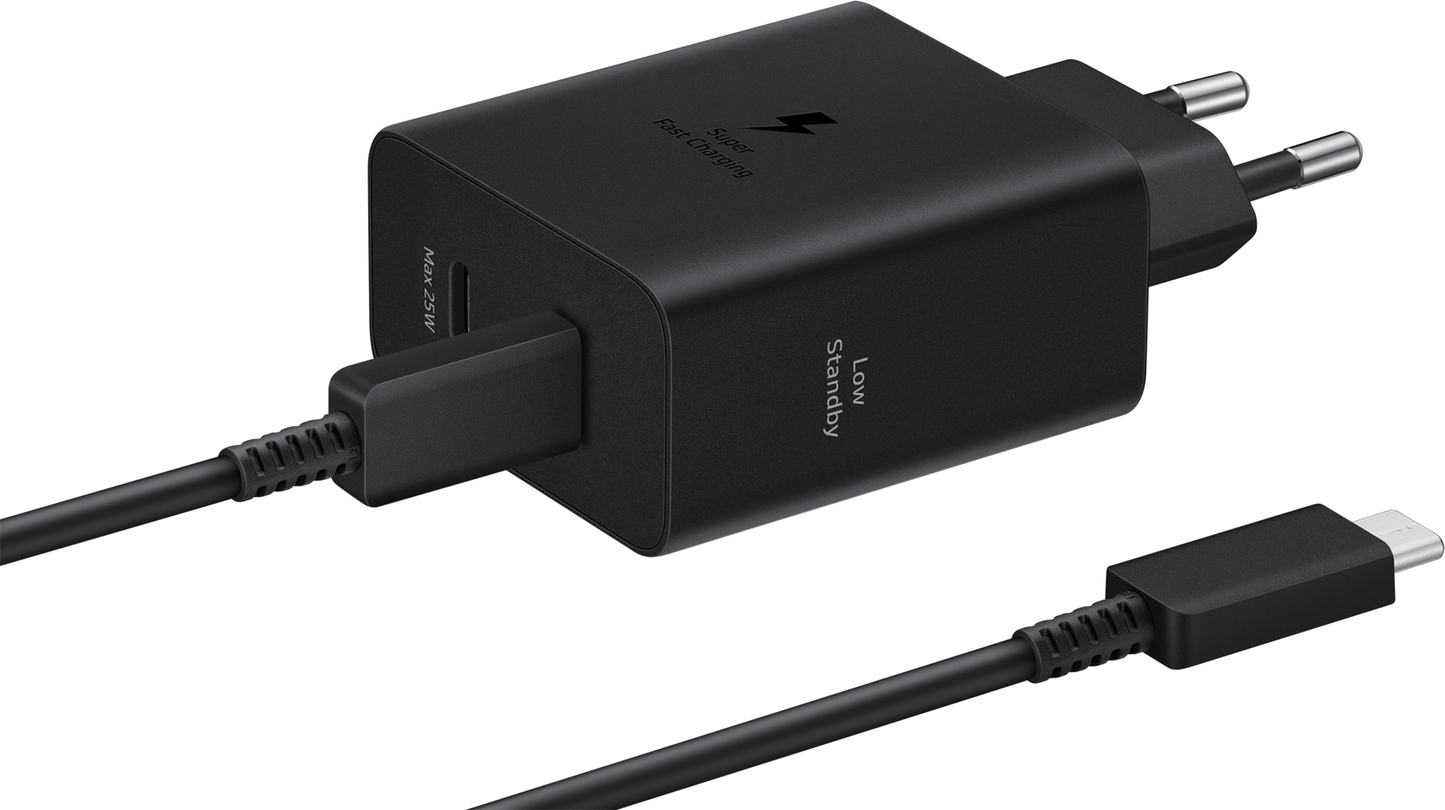 Ładowarka sieciowa Samsung z kablem USB-C, 50 W, 3 A, 2 x USB-C, czarna EP-T5020XBEGEU