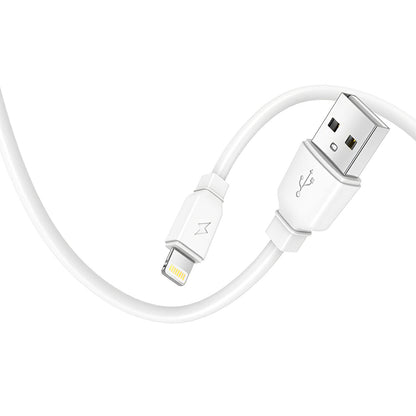 Ładowarka sieciowa Prestico F7S z kablem Lightning, 12 W, 2,4 A, 1 x USB-A, biała 