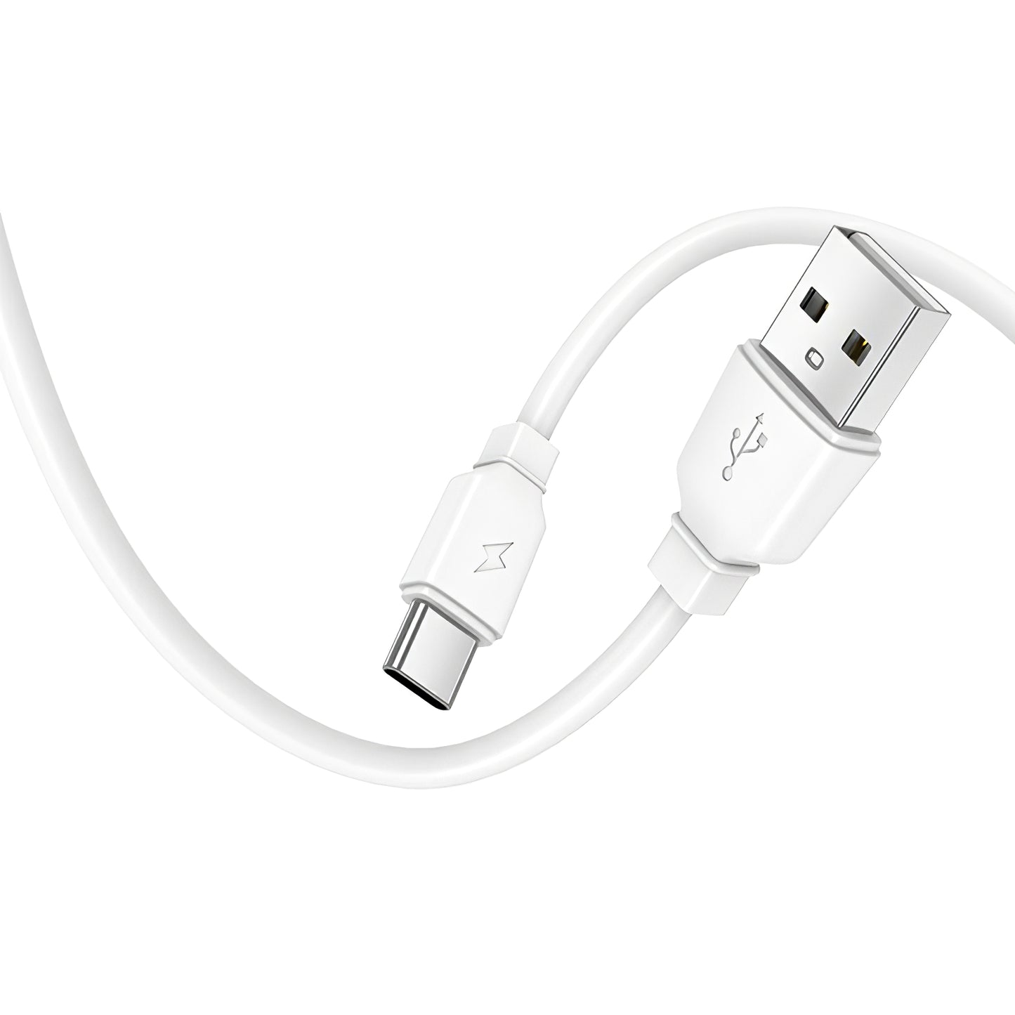 Ładowarka sieciowa Prestico F7S z kablem USB-C, 12 W, 2,4 A, 1 x USB-A, biała 