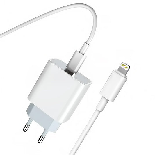 Ładowarka sieciowa z kablem Lightning Prestico F8S, 20W, 3A, 1 x USB-C, Biała