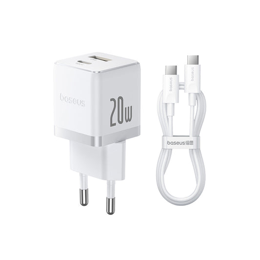 Baseus Palm USB-C Cable Network Charger, 20W, 3A, 1 x USB-A - 1 x USB-C, White P10111608213-01
