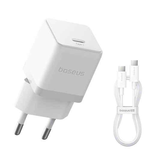 Ładowarka sieciowa z kablem USB-C Baseus Palm, 20W, 3A, 1 x USB-C, Biała P10111602213-01