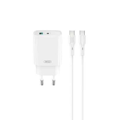 Ładowarka sieciowa z kablem USB-C XO Design CE29, 20W, 3A, 1 x USB-A - 1 x USB-C, Biała