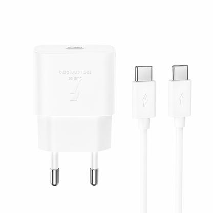 Ładowarka sieciowa z kablem USB-C XO Design L167, 25W, 3A, 1 x USB-C, Biała