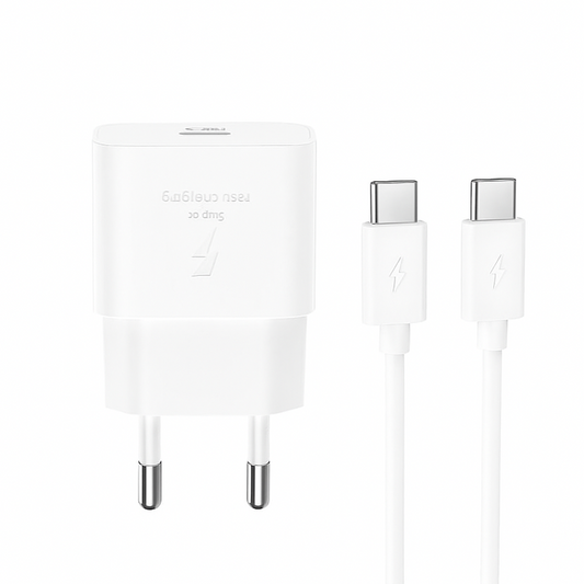 Ładowarka sieciowa z kablem USB-C XO Design L167, 25W, 3A, 1 x USB-C, Biała
