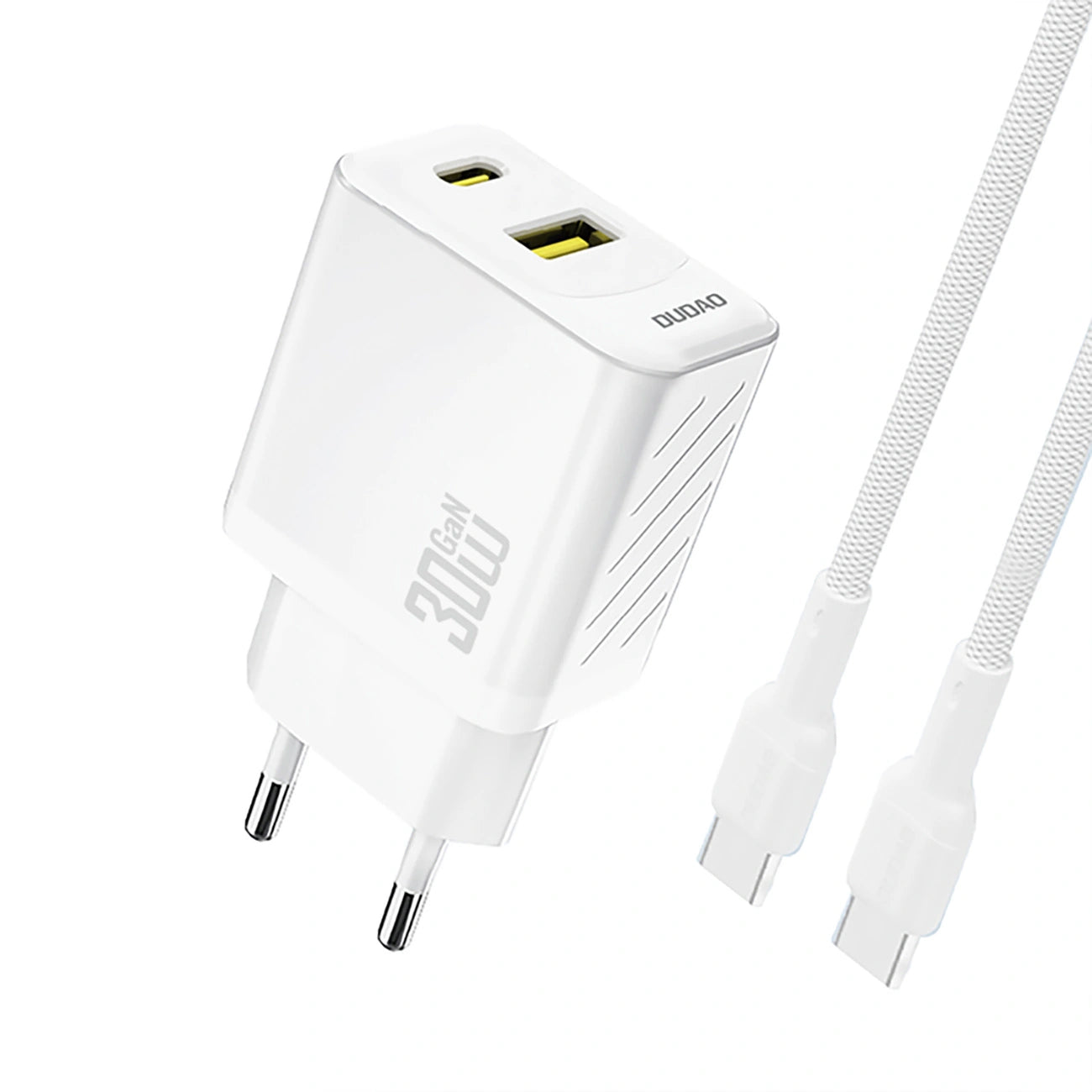 Ładowarka sieciowa z kablem USB-C Dudao A27TCEU, 30W, 1 x USB-A - 1 x USB-C, Biała