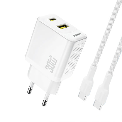 Ładowarka sieciowa z kablem USB-C Dudao A27TCEU, 30W, 1 x USB-A - 1 x USB-C, Biała
