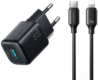 Ładowarka sieciowa z kablem Lightning Joyroom JR-TG7, 33W, 3A, 1 x USB-A - 1 x USB-C, Czarny