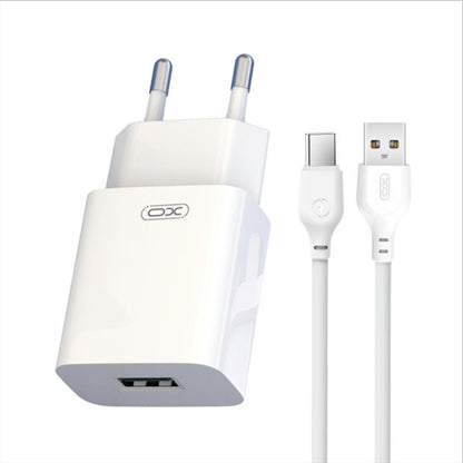 XO Design L99 USB-C Cable Wall Charger, 12W, 2.4A, 1 x USB-A, White