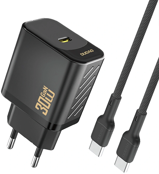 Ładowarka sieciowa z kablem USB-C Dudao A27PCEU, 30W, 3A, 1 x USB-C, czarna