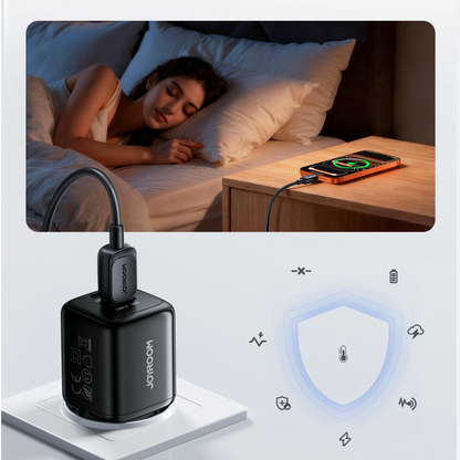 Ładowarka sieciowa z kablem USB-C Joyroom JR-TG7, 33W, 3A, 1 x USB-A - 1 x USB-C, czarna