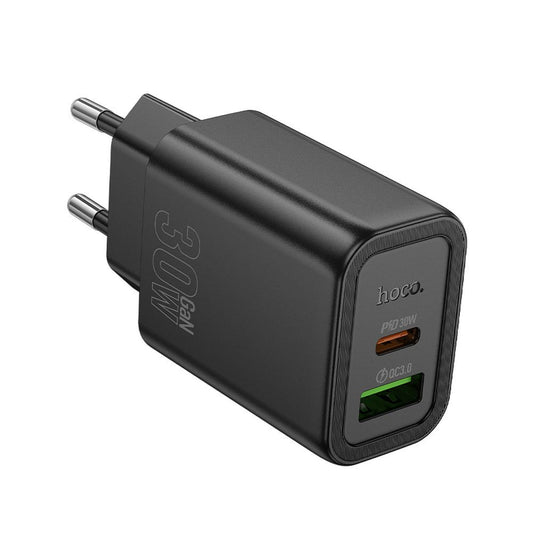 Ładowarka sieciowa HOCO N63, 30W, 3A, 1 x USB-A - 1 x USB-C, Czarny