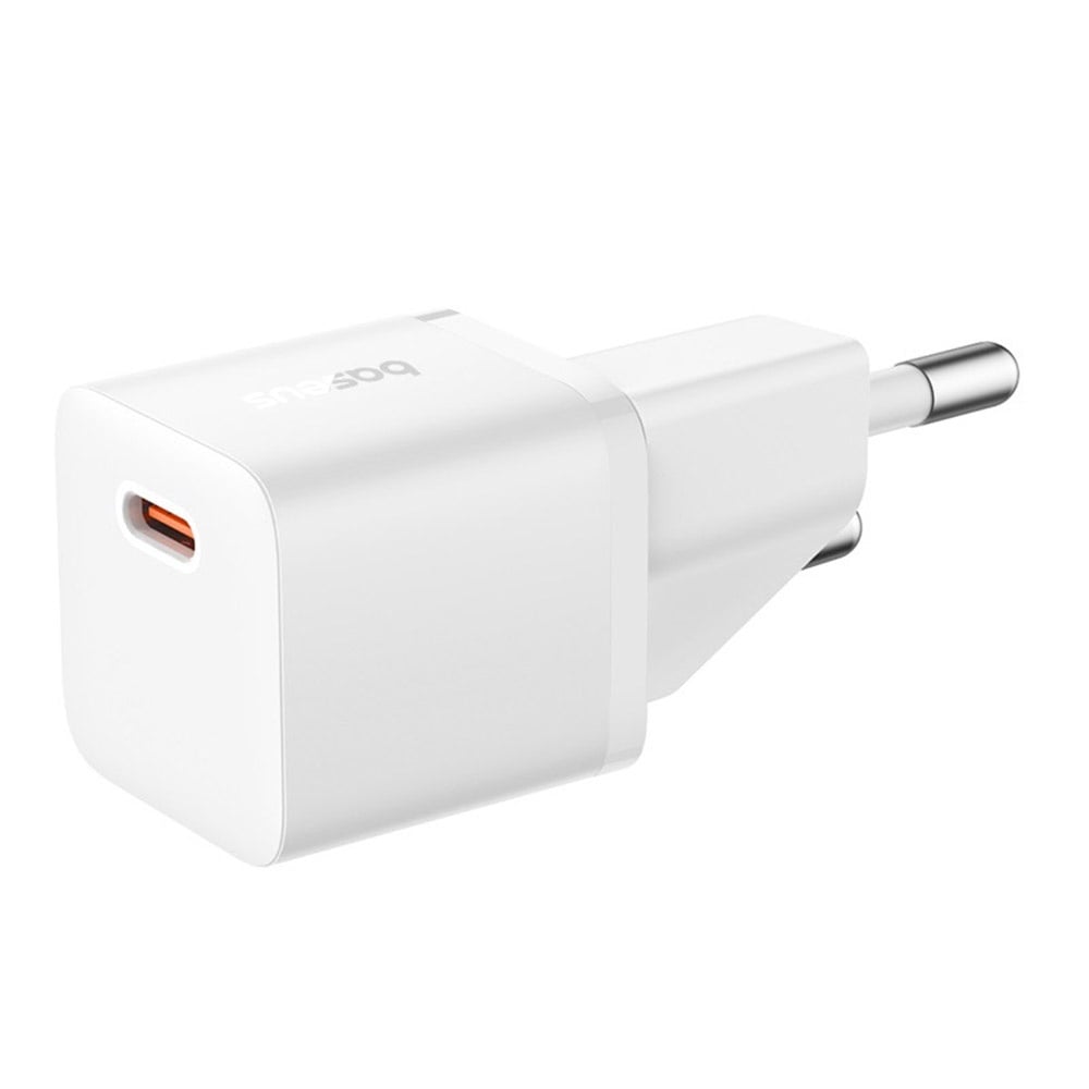 Ładowarka sieciowa z kablem USB-C Baseus GaN5, 20W, 3A, 1 x USB-C, Biała P10110900213-01