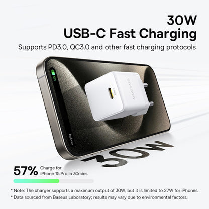 Baseus Palm USB-C Network Charger with Cable, 30W, 3A, 1 x USB-C, White P10111605213-01